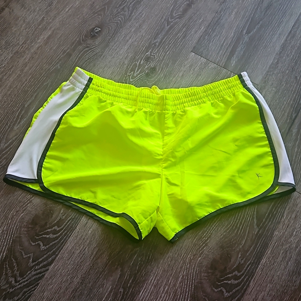 Danskin Now Neon Yellow XL Shorts (DrawString)